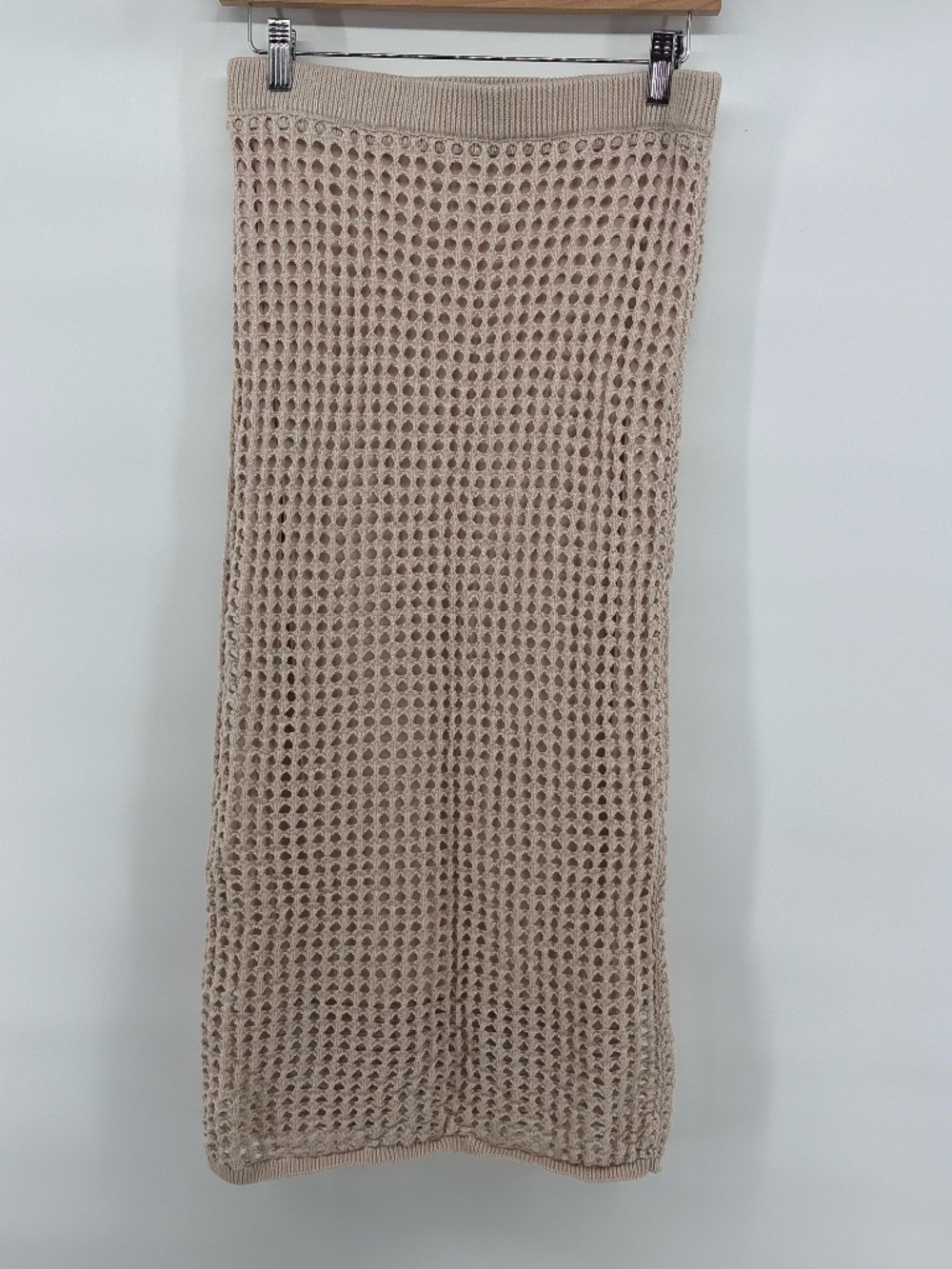 Steve Madden open knit crochet midi / maxi length stretchy waist band skirt